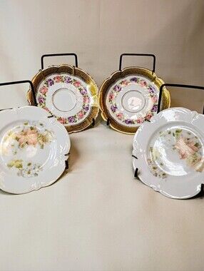 Vintage Floral Dessert Plates/Saucers